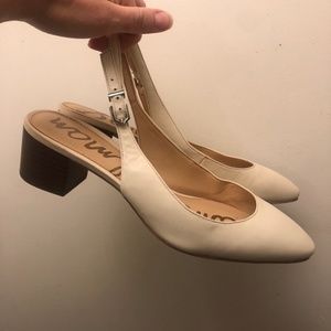 Sam Edelman White Slingback Heels